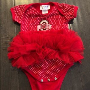 Ohio State Red Polka Dot Tutu Onesie